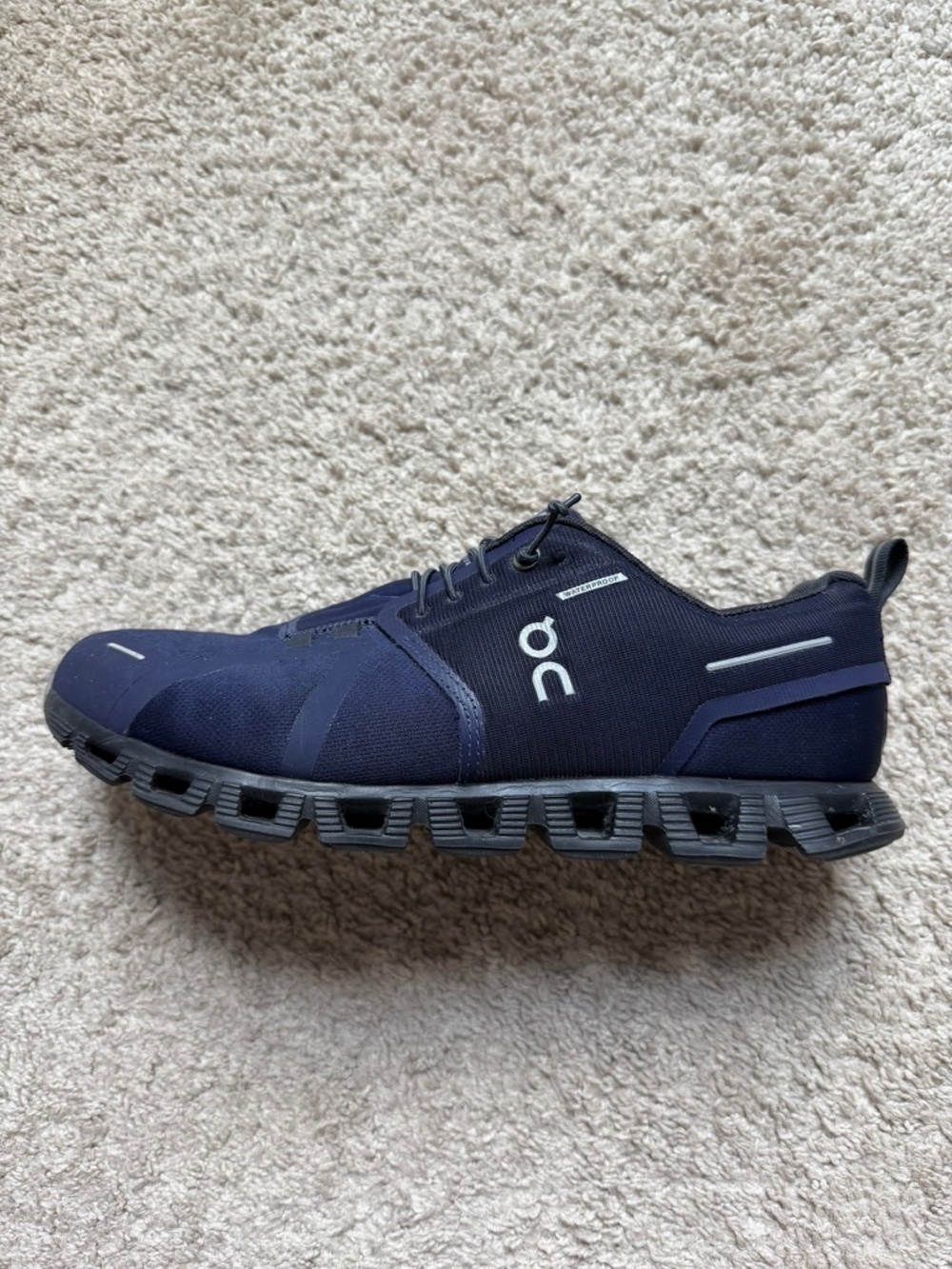 On Cloud Waterproof Mens 10 Navy Blue Running Shoes Sneakers 59.98143